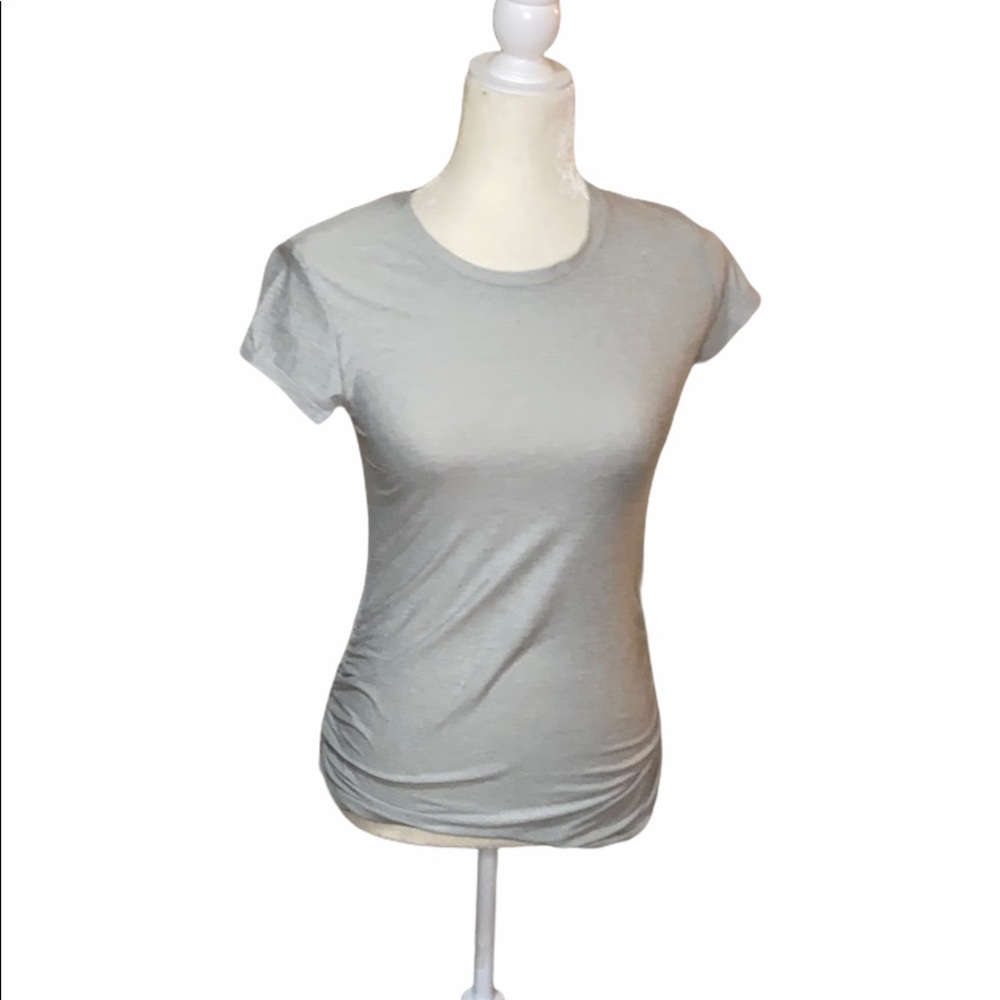 New balance short sleeve ruched sides Top grey